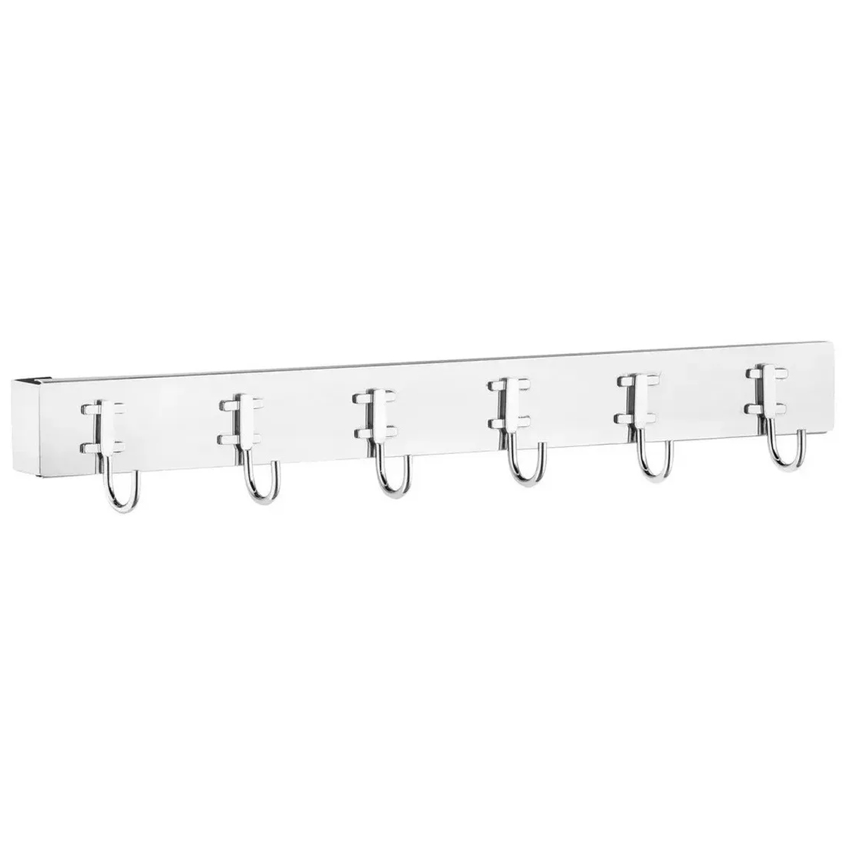 Barra Magnética Imã 40cm Com 6 Ganchos Multiusos Para Facas e Utensílios Aço Inox