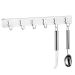 Barra Magnética Imã 40cm Com 6 Ganchos Multiusos Para Facas e Utensílios Aço Inox