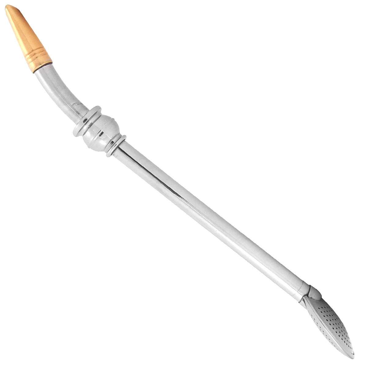 Bomba 25cm Chimarrão Terere Banhada Ouro 18 Anel Forma Cuia