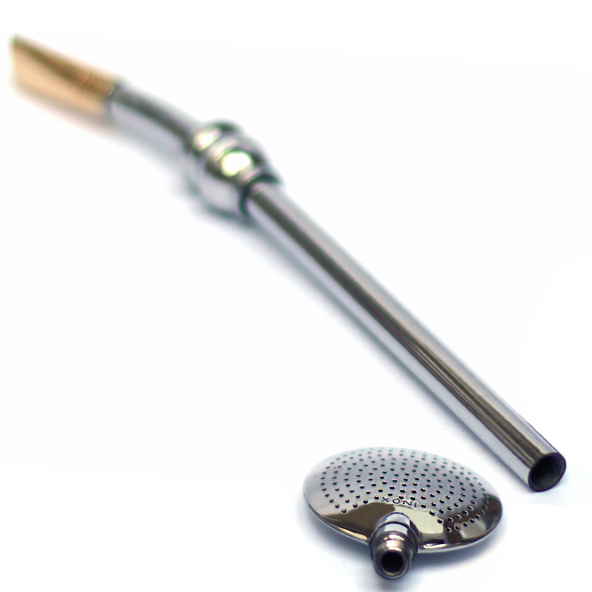 Bomba 25cm Chimarrão Terere Banhada Ouro 18 Anel Forma Cuia