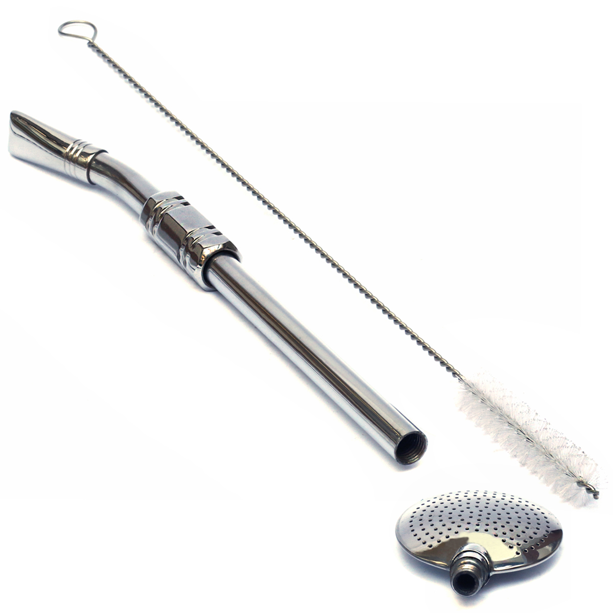 Bomba 25cm Para Tererê Chimarrão Aço Inox 304 Bojo Com Rosca