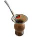 Bomba Chimarrão Tererê Aço Inox 23cm com Rosca e Anel com Pingente de Brasão