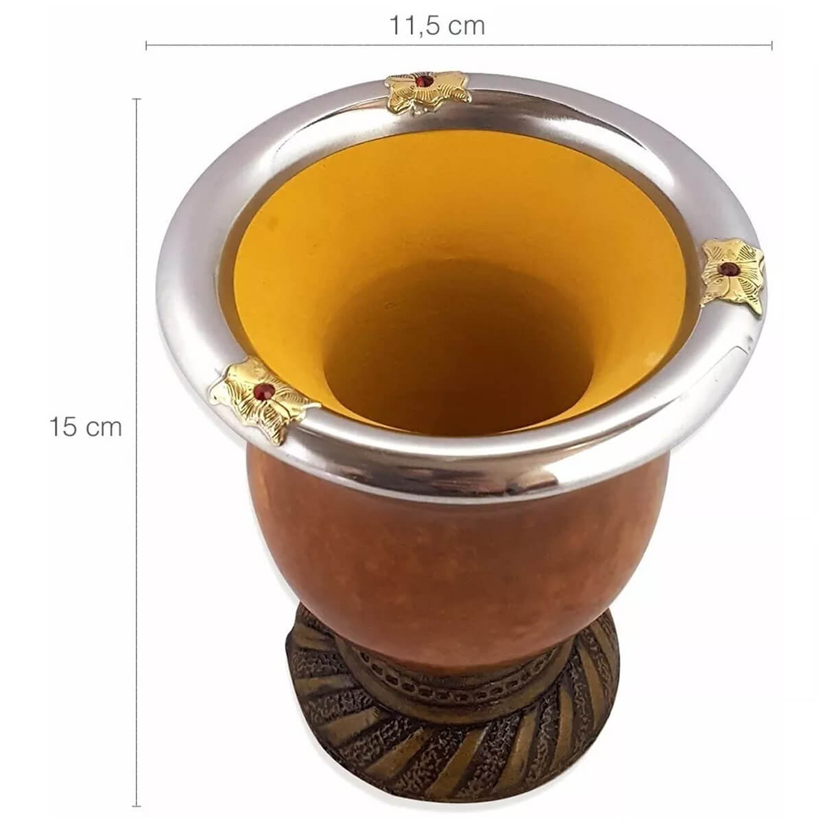 Bomba De Chimarrão Aço Inox 304 E Cuia De Porongo Lisa