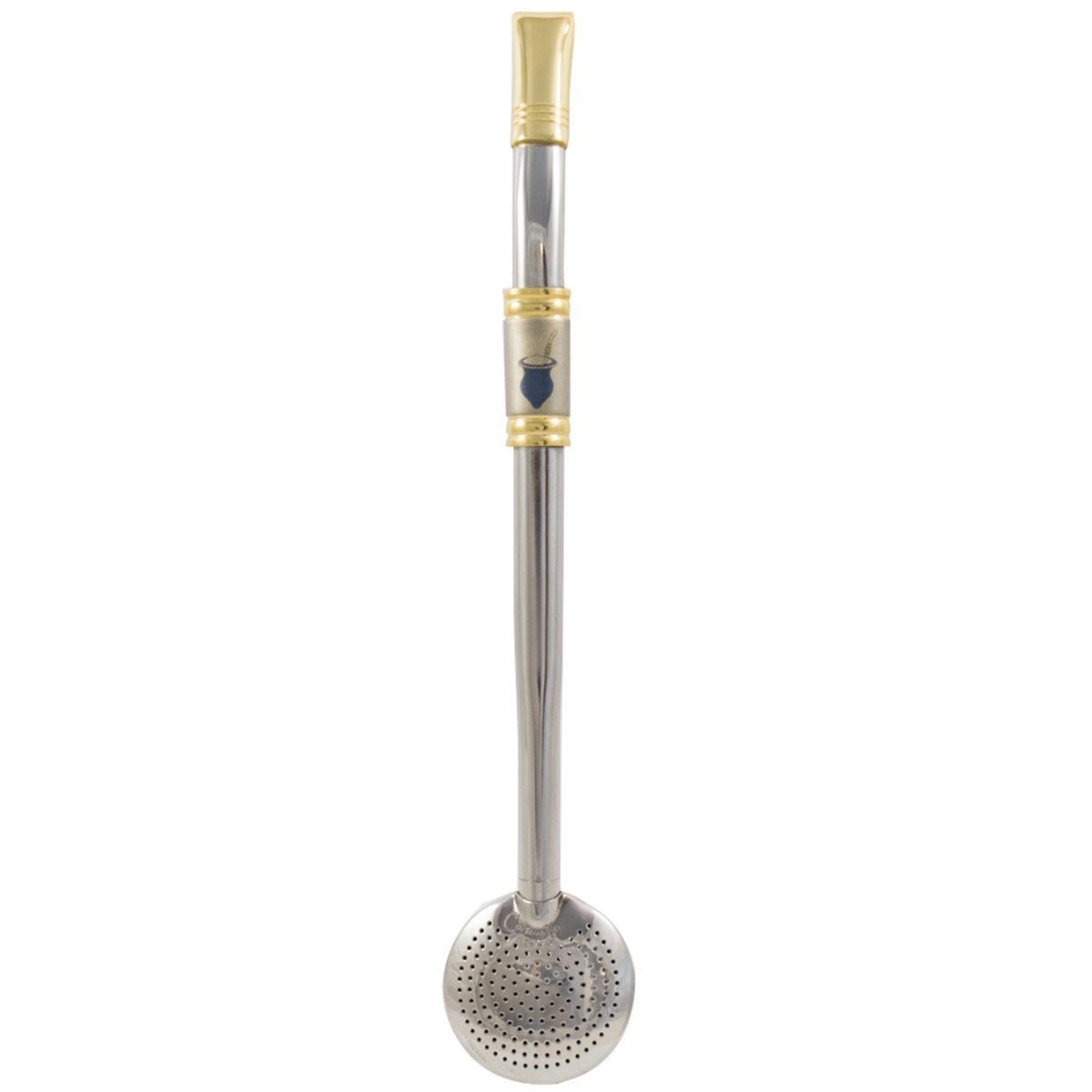 Bomba De Chimarrão Aço Inox Banho Ouro 18k Desenho Cuia