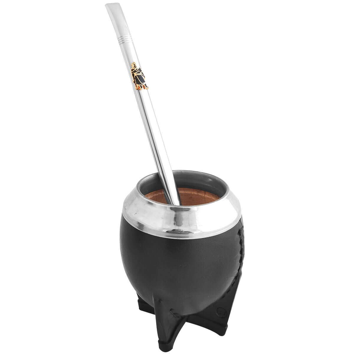 Bomba De Chimarrão Tereré Aço Inox 23cm Com Rosca Pingente Laçador