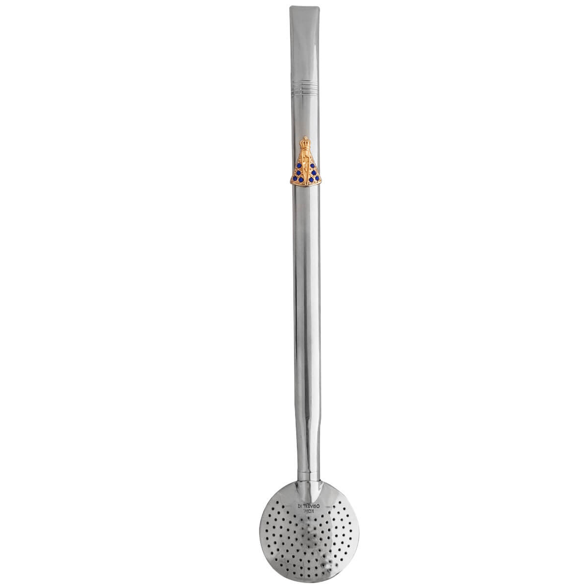Bomba De Chimarrão Tereré Aço Inox 23cm Com Rosca Pingente Nossa Senhora