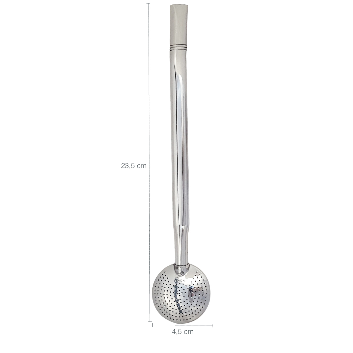 Bomba Para Chimarrão Tererê Mate 24cm Cano Liso Aço Inox