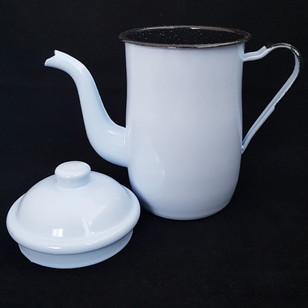 Bule Aço Esmaltado Para Café Chá 1,25 Litros Tradicional Azul