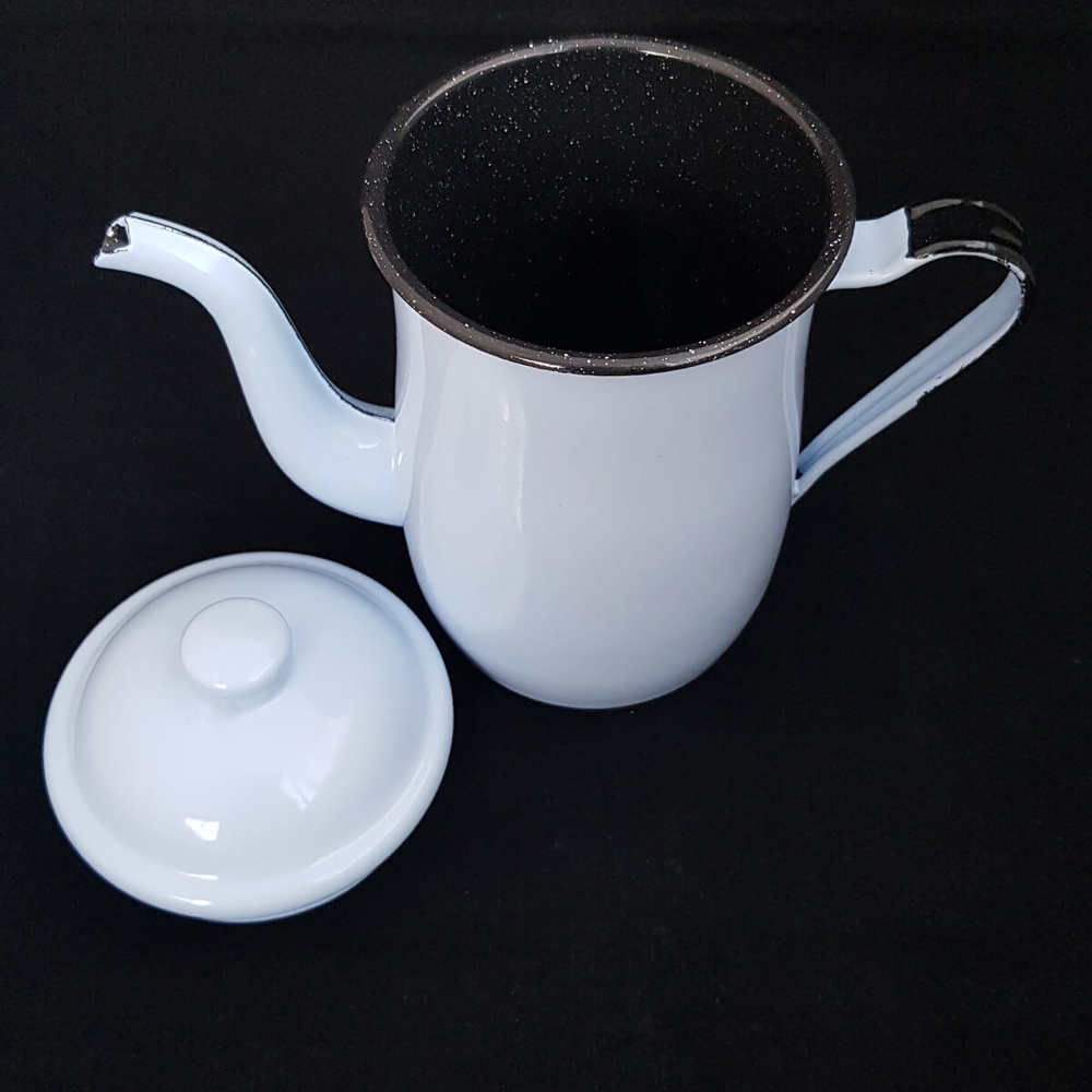 Bule Aço Esmaltado Para Café Chá 1,25 Litros Tradicional Azul