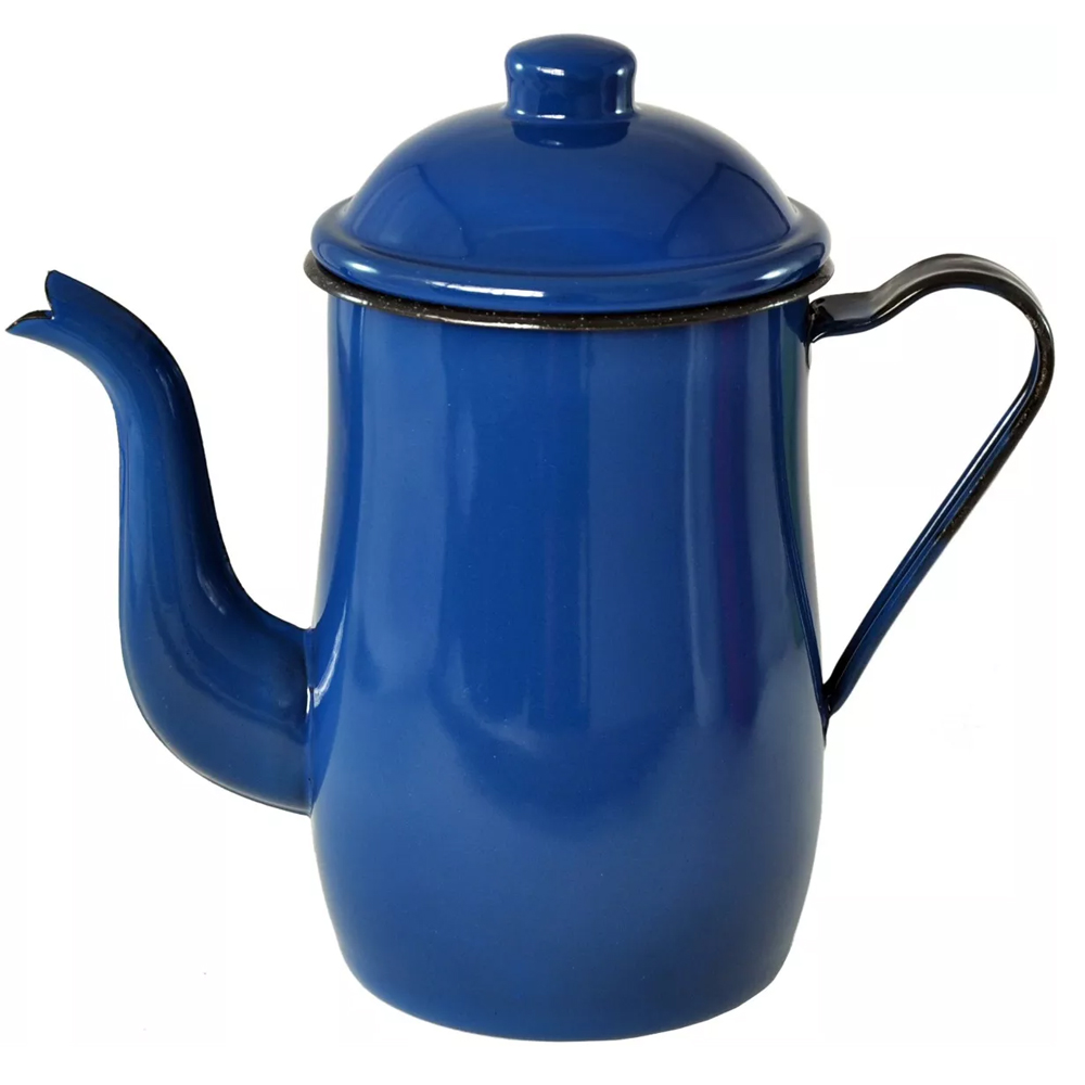 Bule Café Esmaltado 1,25 Litros e 6 Xícaras 70ml Tradicional Azul