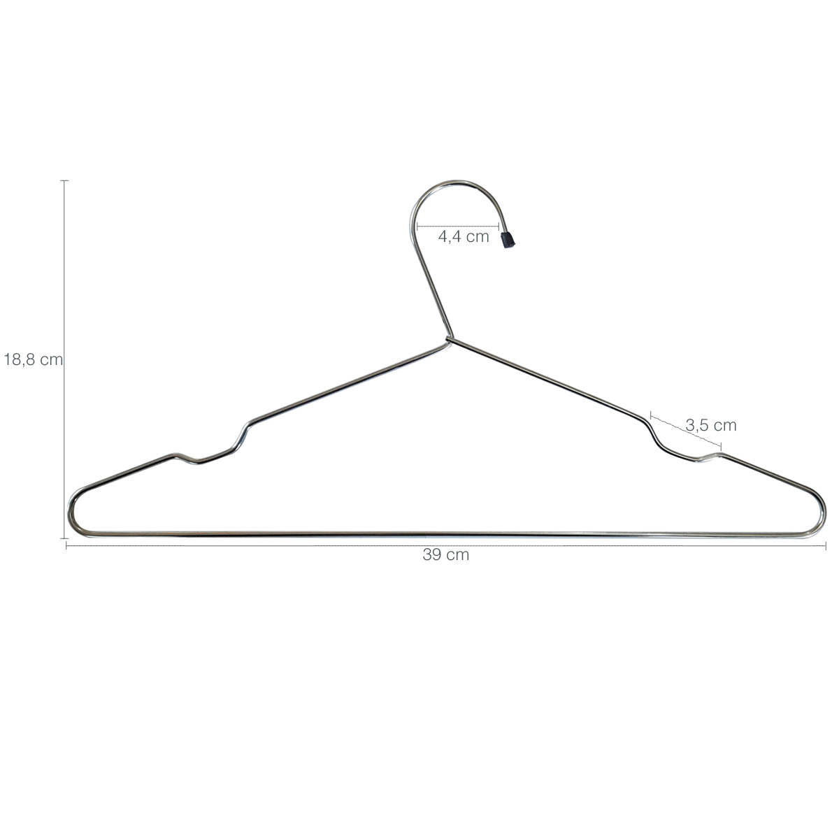 Cabide Aço Cromado Cabideiro com Cava Cabide Tintureiro 39cm