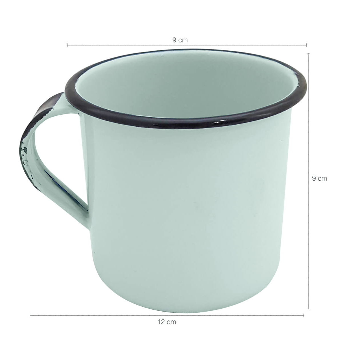 Caneca Esmaltada Xícara de Café Chá 400ml Caneca Agata Verde Baby