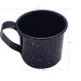 Caneca Xícara Agata 350ml Aço Cromado Esmaltado Rustica Azul