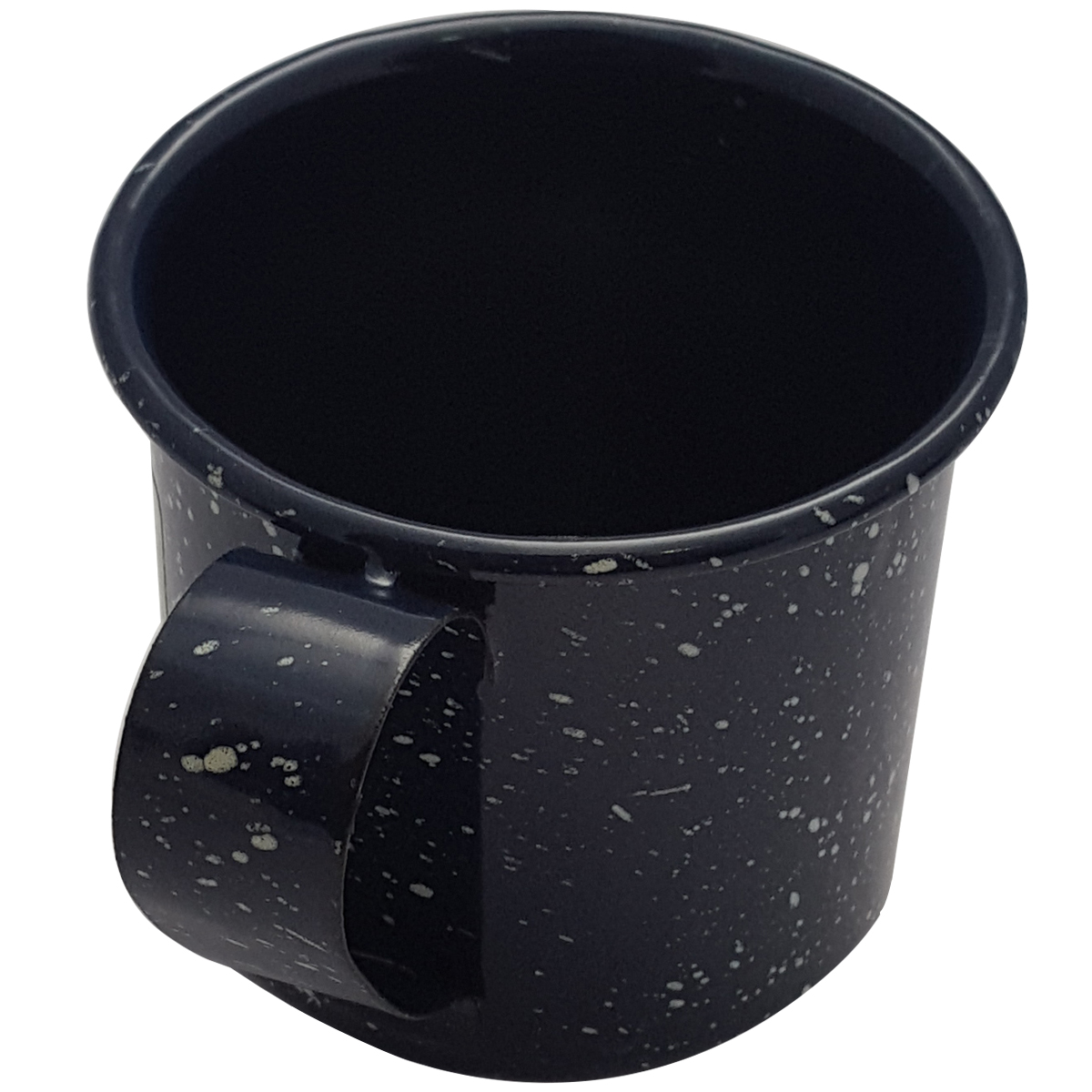 Caneca Xícara Agata 350ml Aço Cromado Esmaltado Rustica Azul
