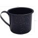 Caneca Xícara Agata Aço Esmaltado Leiteira Rustica 650ml Azul
