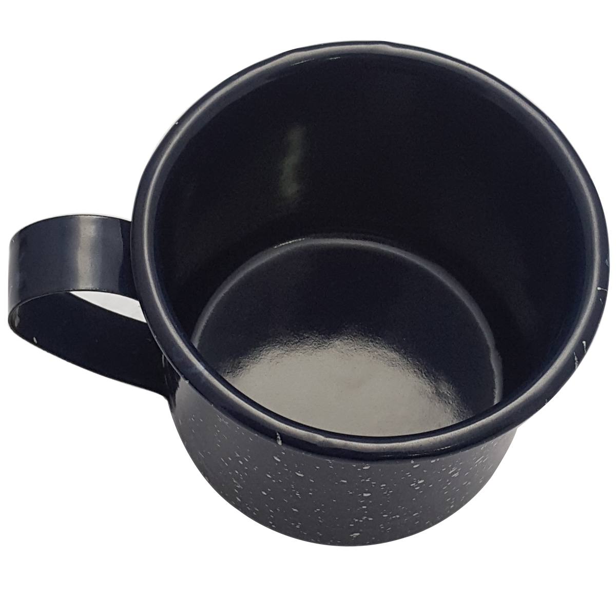 Caneca Xícara Agata Aço Esmaltado Leiteira Rustica 650ml Azul