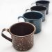 Caneca Xícara Agata Aço Esmaltado Leiteira Rustica 650ml Azul