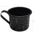 Caneca Xícara Agata Aço Esmaltado Leiteira Rustica 650ml Preta