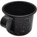 Caneca Xícara Agata Aço Esmaltado Leiteira Rustica 650ml Preta