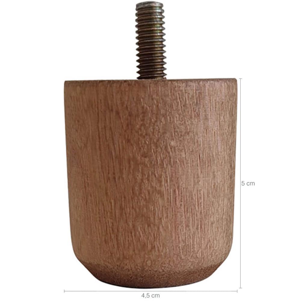 Conjunto 12 Pés Baixos para Cama Box de Madeira 5cm Cor Mel Solteiro Casal Queen King