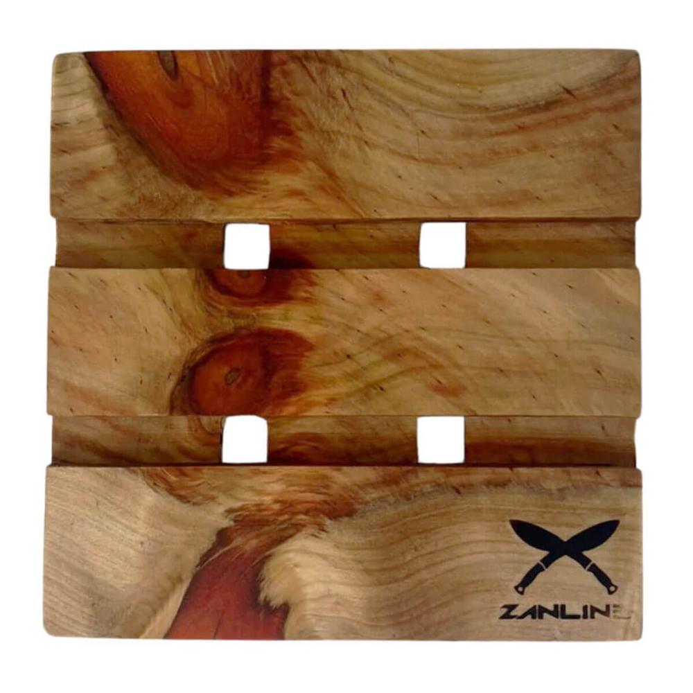 Conjunto 4 Descansos de Panela 18x18cm em Madeira Nobre Zanl