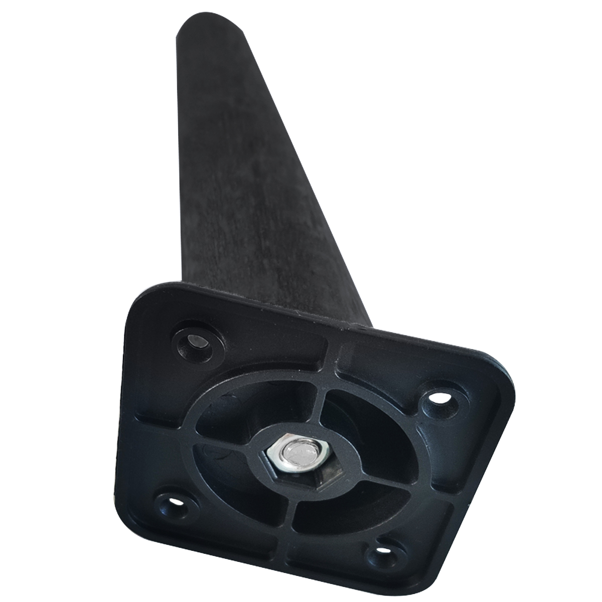 Conjunto 4 Pés 17cm Torto Inclinado Madeira Preto Com Suporte Adaptador Preto