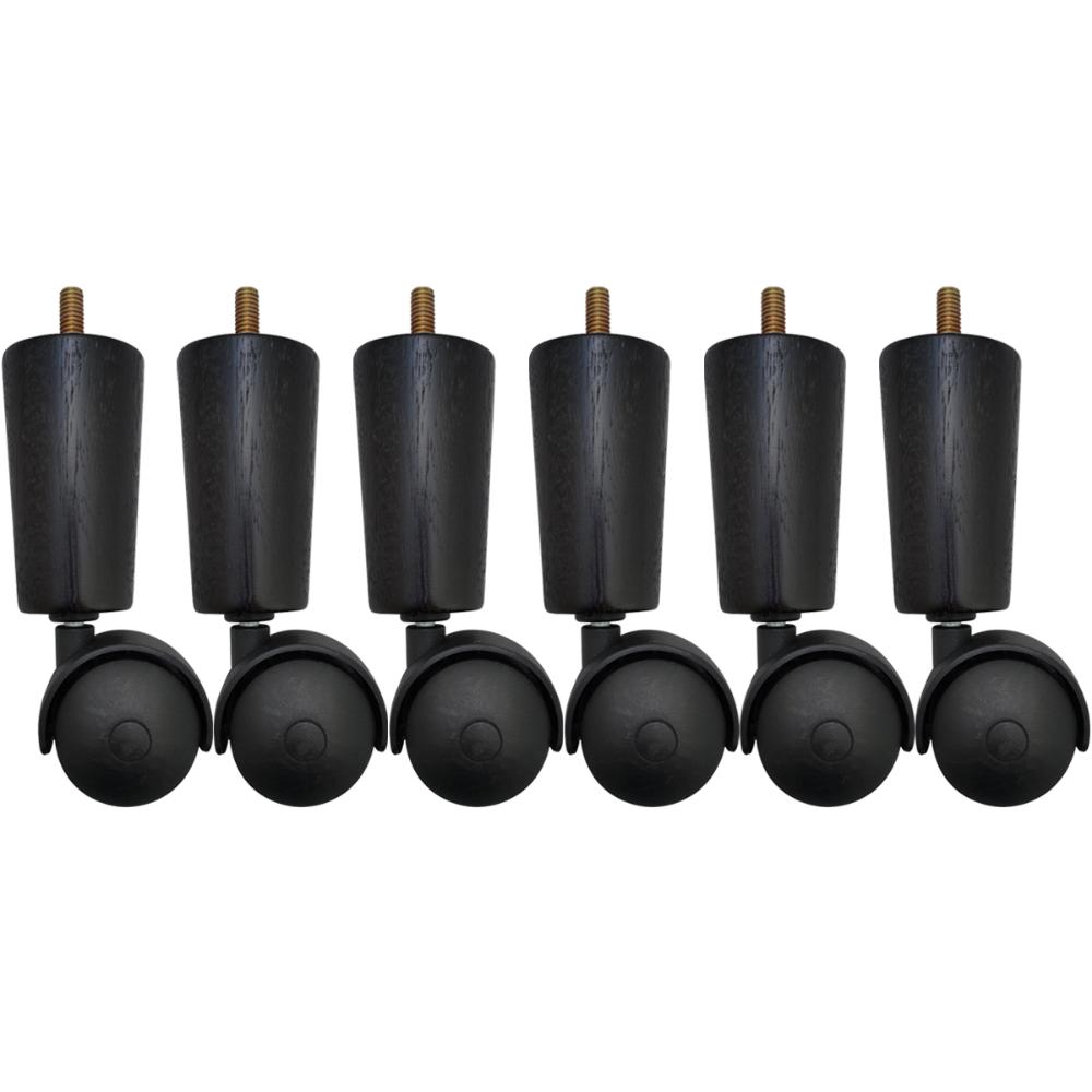Conjunto 6 Pe De Cama Box Solteiro Baú Rodizio Para Moveis