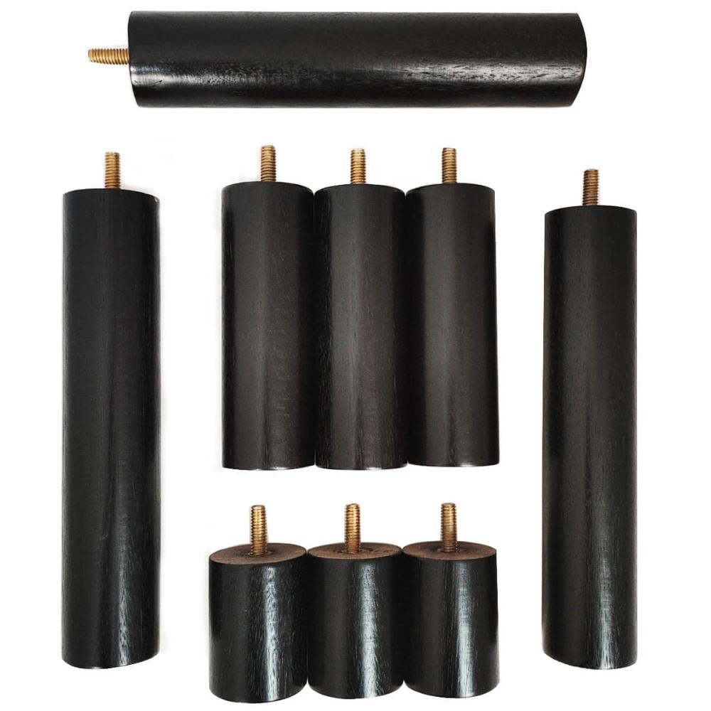 Conjunto 9 Pés Anti Refluxo de Madeira para Cama Box Pés Fixos