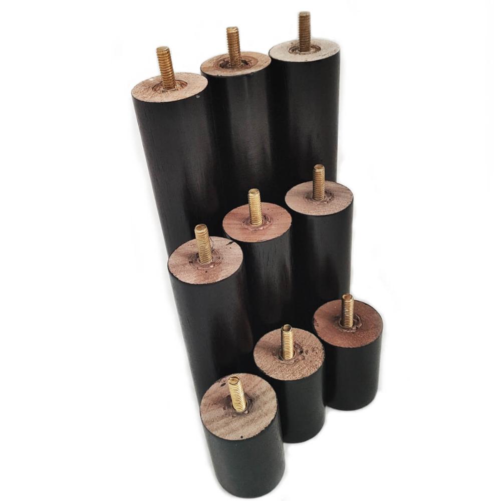 Conjunto 9 Pés Anti Refluxo de Madeira para Cama Box Pés Fixos