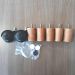 Conjunto Cama Box Casal 5 Pés Madeira Cor Mel E 2 Rodízios