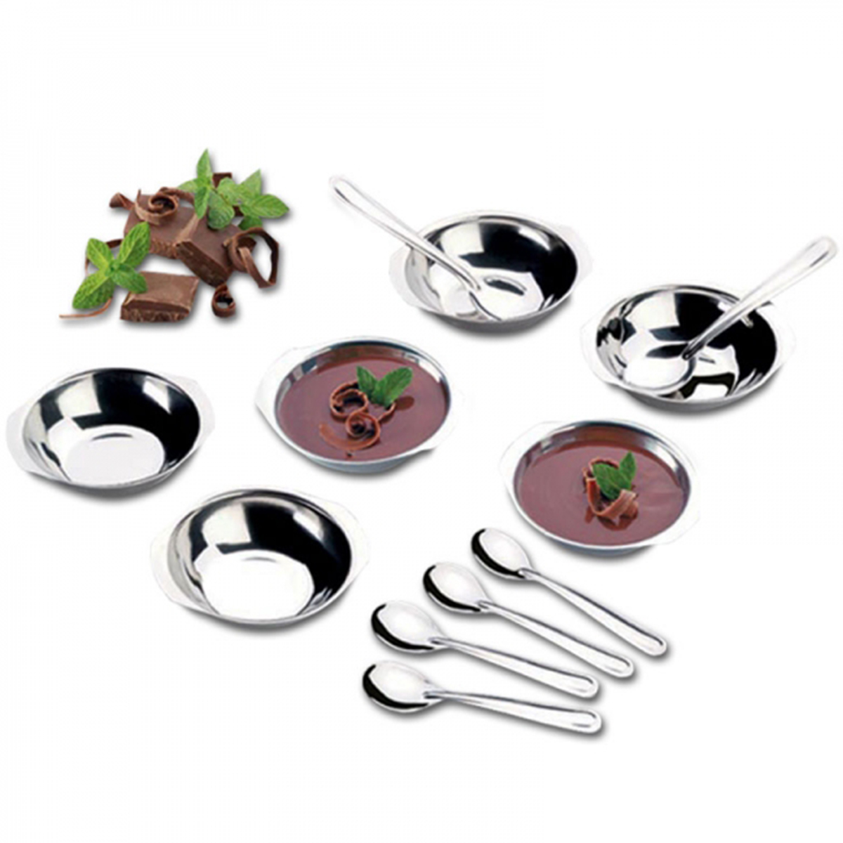 Conjunto Potes Sobremesa Inox 12 Peças Pote Colher Cozinha