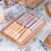 Conjunto Tábua de Pão Migalheira e Queijeira com Tampa Retangulares Madeira Eucalipto Bambu