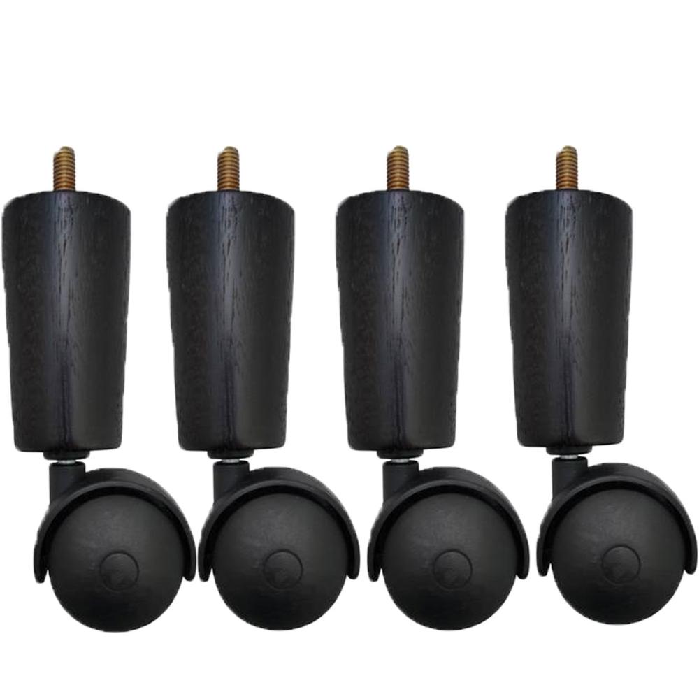 Conjunto de 4 Pés Cama Box Solteiro Casal Pés para Móveis Ro