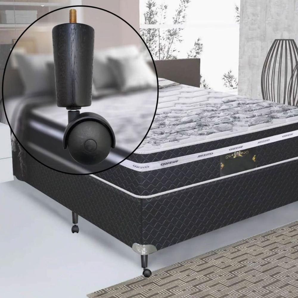 Conjunto de 4 Pés Cama Box Solteiro Casal Pés para Móveis Ro
