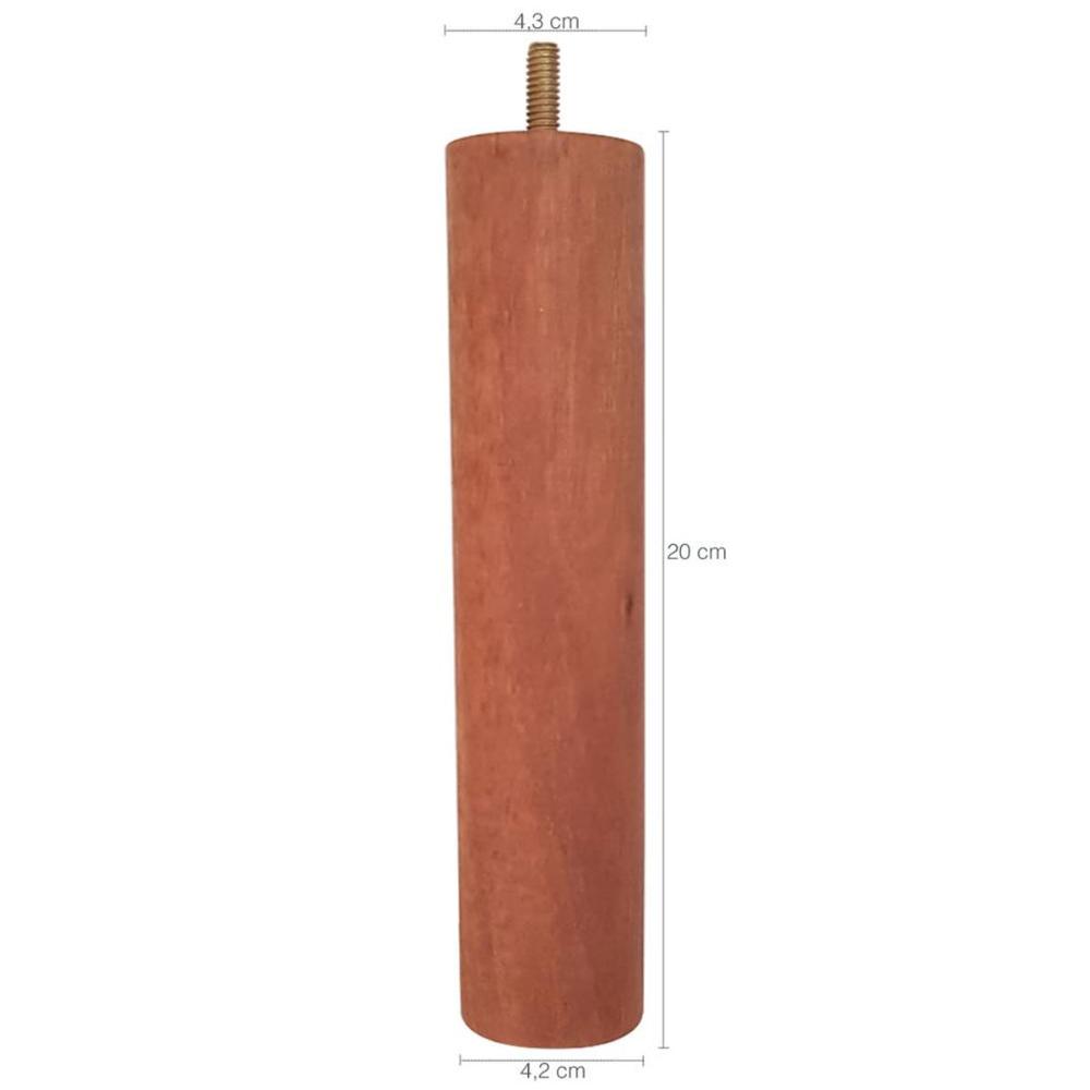 Conjunto de 9 Pés de Madeira 20cm Dimader Pé para Cama Box Casal Pé Palito Mel