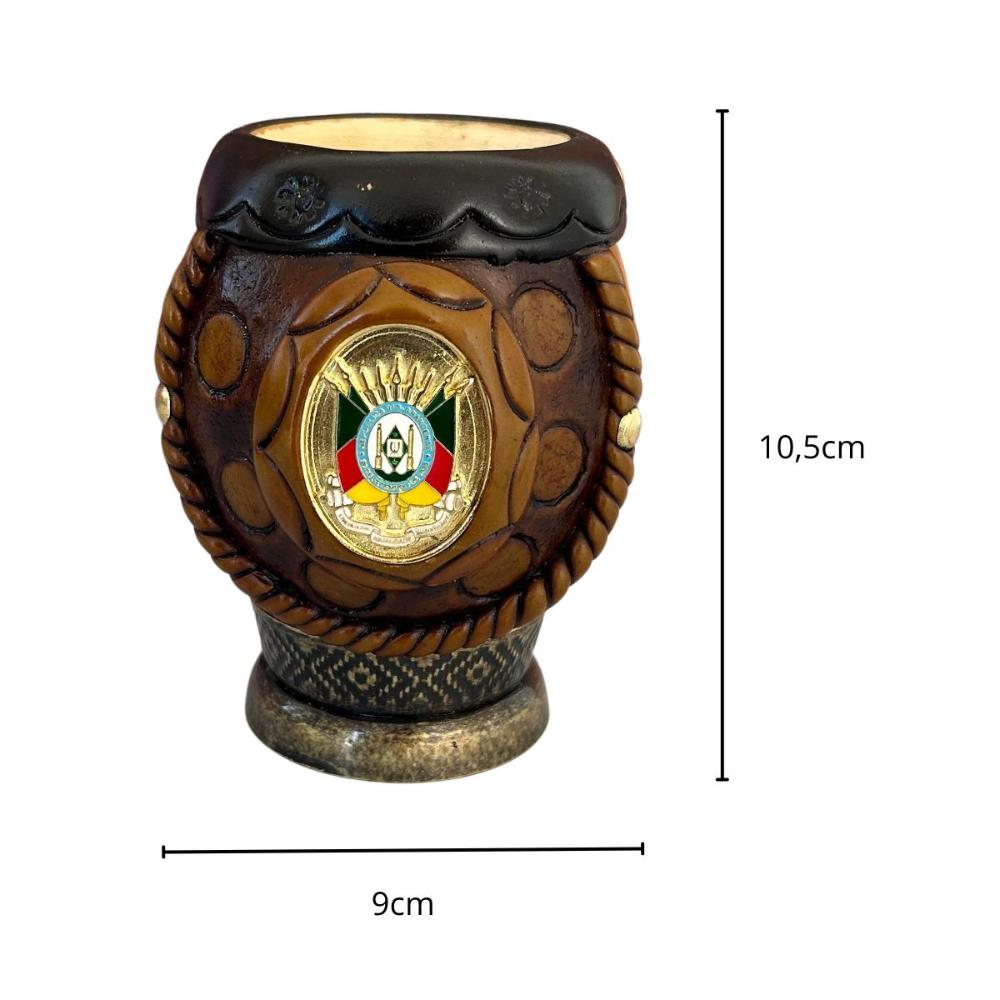 Cuia Detalhada Artesanal De Chimarrão Coquinho Para Mate Brasão