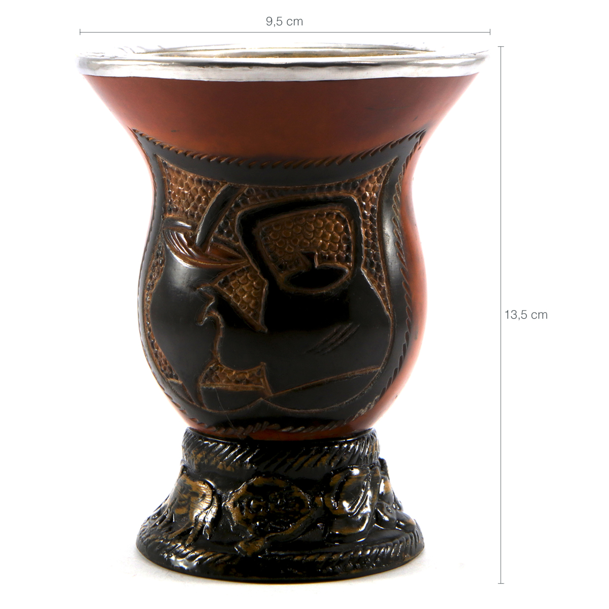 Cuia Tradicional Gaúcha Porongo Bocal De Aço Inox Chaleira