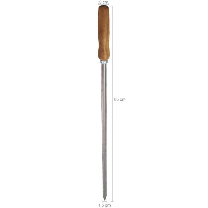 Espeto Churrasco 85cm Simples Aço Inox Carne Churrasqueira