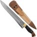 Facão Faca Churrasco 10'' Aço Carbono 1070 Full Tang Listrado Cabo Chifre Mesclado