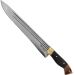 Facão Faca Churrasco 10'' Aço Carbono 1070 Full Tang Listrado Cabo Chifre Mesclado