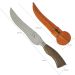 Faca Artesanal Forjada Integral Churrasco Pena Folha Aço Inox 420c Cabo Madeira Guajuvira