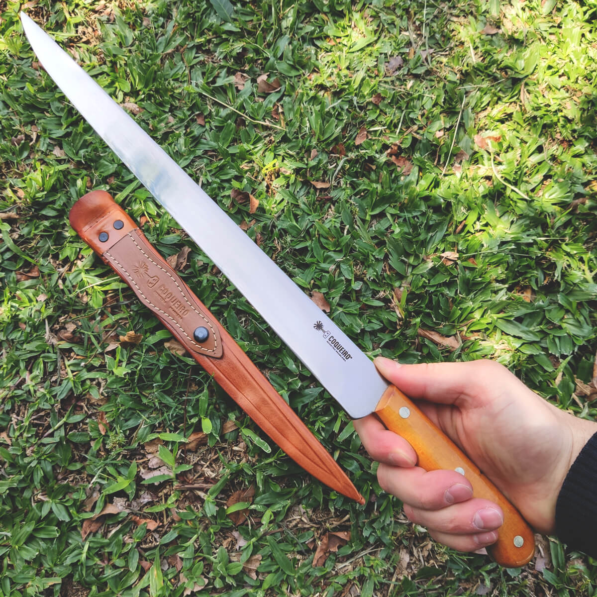 Faca Campeira Língua De Chimango 12' Aço Carbono Com Bainha