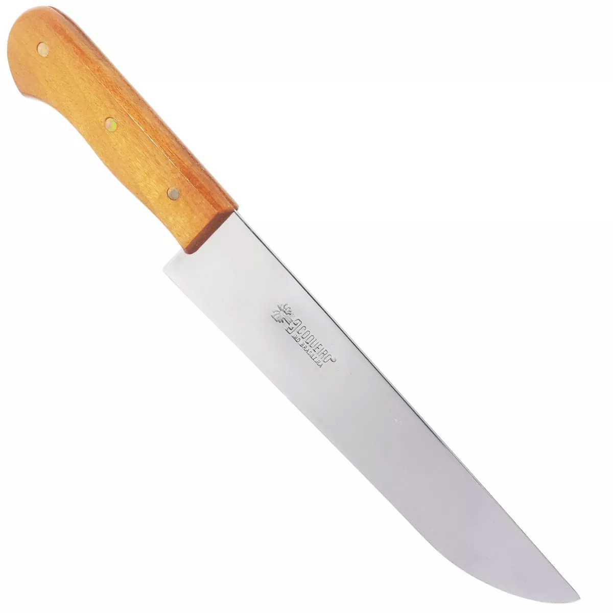 Faca Carneadeira Aço Carbono 10'' Com Chaira Bainha Couro