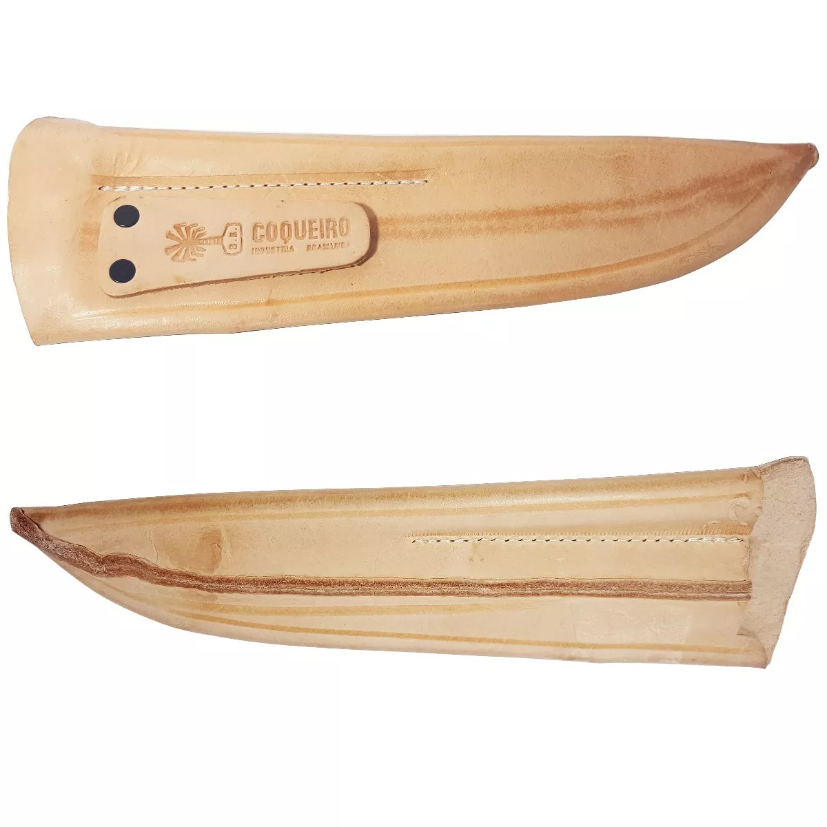 Faca Carneadeira Aço Carbono 10'' Com Chaira Bainha Couro