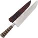 Faca Churrasco 10'' Aço Inox Cabo Rabo De Tatu Bainha Couro