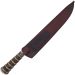 Faca Churrasco 10'' Aço Inox Cabo Rabo De Tatu Bainha Couro
