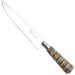 Faca Churrasco 10'' Aço Inox Cabo Rabo De Tatu Bainha Couro