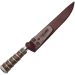 Faca Churrasco N 8 Aço Inox Cabo Rabo De Tatu Bainha Couro
