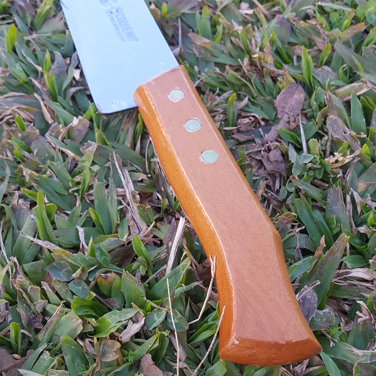 Faca De Churrasco 8'' Aço Carbono E Bainha De Couro Legítimo