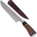 Faca De Churrasco 8'' Inox Cabo De Madeira Chifre Com Bainha